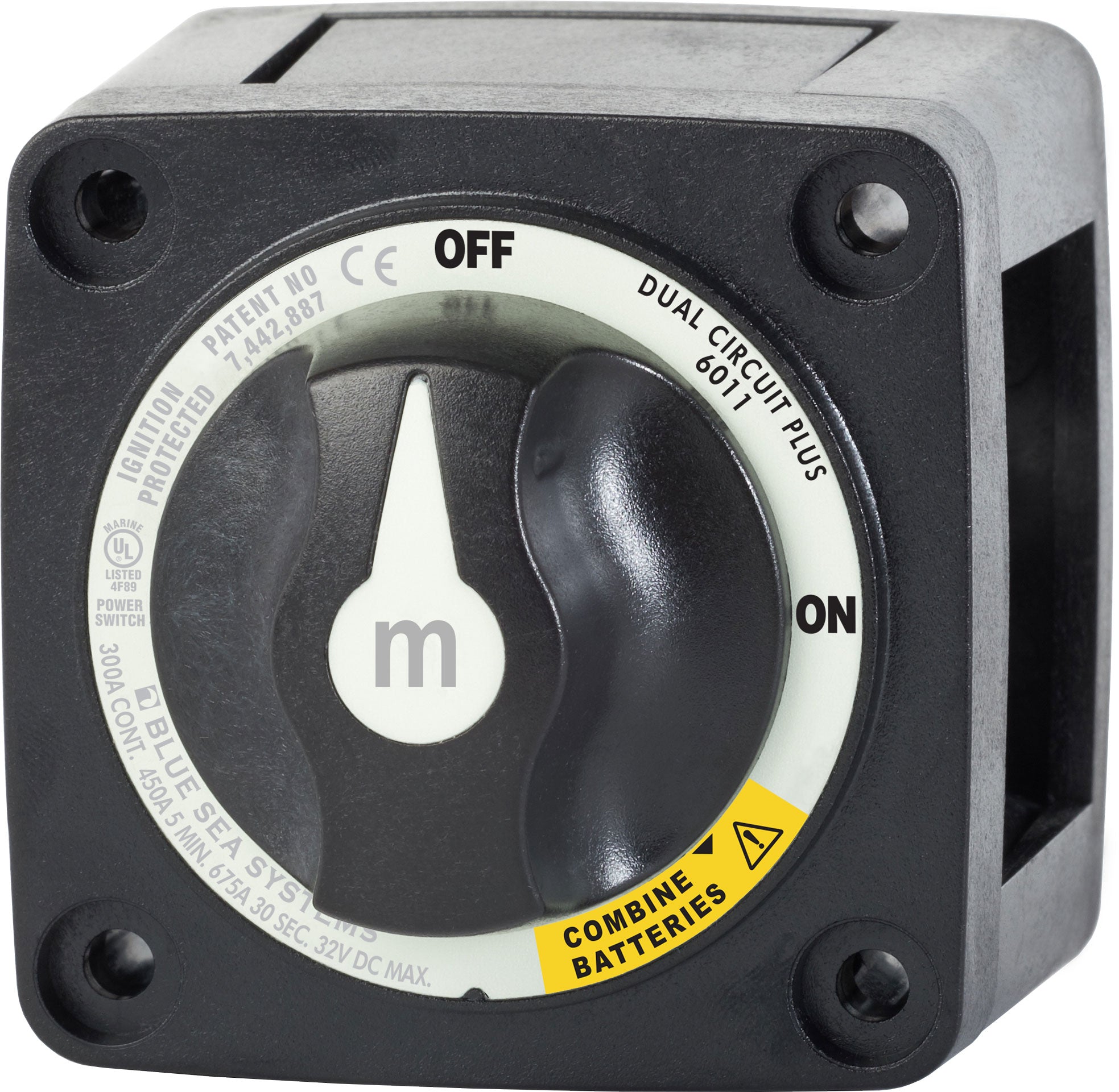 Blue Sea M-Series Battery Switch On/Off Dual Circuit Plus Black